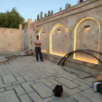 سنگ کار رومی ساده ترکیبی پله کف بدنه محوطه|خدمات پیشه و مهارت|کرج, عظیمیه|دیوار