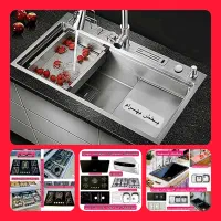 سینک استیل باکسی گاز توکار رومیزی هود اخوان Kd3755