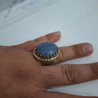 انگشتر دست ساز کبود و سنگ عقیق یمنی اصل