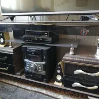 میز تلویزیون شیشه ای سالم