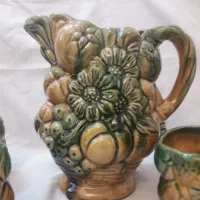 پارچ و لیوان سرامیک ژاپنی قدیمی آنتیک