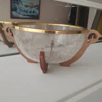 کاسه آجیل میوه سالاد ابگز پایه چوبی