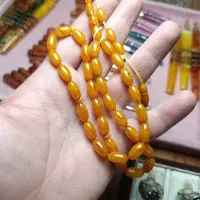 تسبیح کهربا سیستم دار قهوه ای ترکیه کد 16