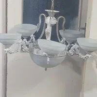 لوستر۵شاخه بزرگ وسنگین  وفلز۸عددلامپ میخوره سالم|لوستر و چراغ آویز|مشهد, طبرسی شمالی|دیوار