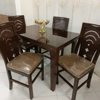میز ناهارخوری۴نفره چوبی منبت شیک((درحدنو))