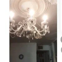 لوستر کریستالی 8شاخه قدیمی بالا 50سال
