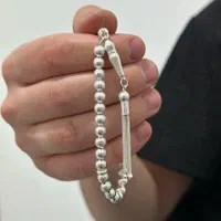 تسبیح نقره ترک روکش جواهری کم اجرت کارگاه نقره