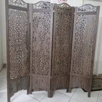 پاراوان ۴ لنگه تاجدار منبت کاری شده