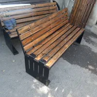 نیمکت چوبی چدنی مقاوم مدل پایه مربع