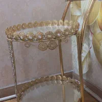 میزبار دوطبقه آینه ای طلایی|میز و صندلی غذاخوری|تهران, هاشمآباد (شهرری)|دیوار
