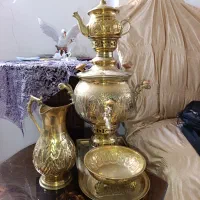 ست کامل سماور طلایی|سماور، چای‌ساز، قهوه‌ساز|اردبیل, |دیوار