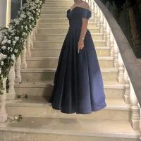 لباس مجلسی سرمه ایی ساتن امریکایی درجه یک