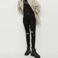 شلوار جین مشکی زاپ دار برند H&M
