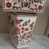 جا دستمالی سطل و گلدان پته