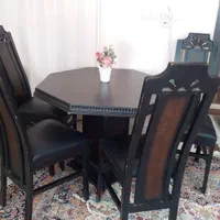 میز صندلی چوبی ۴ نفره