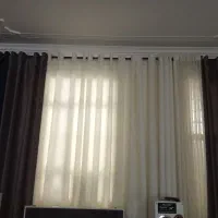 پرده حریر با سه عدد پانچ مخمل