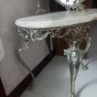 آئینه وشمعدان ومیز برنج روکش نقره|آینه|مشهد, بهاران|دیوار