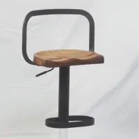 صندلی اپن چوب گردو پایه فلز مشکی