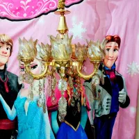 لوستر تمام برنج کریستال جفت