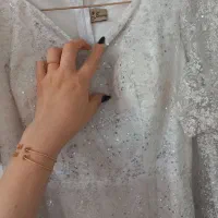 لباس مجلسی نقره ای سفید شاین پولک 44 46 48|لباس|قرچک, مهدیه|دیوار