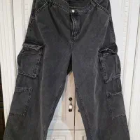 شلوار جین ذغالی پلاس سایز