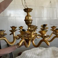 لوستر بزرگ 15 شاخه شیک وتمیز|لوستر و چراغ آویز|خمینیشهر, |دیوار