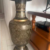 گلدان برنجی قلم کاری
