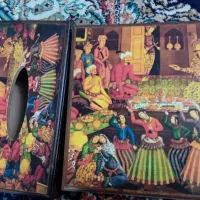 ست باکس چوبی هنری،نظم‌دهنده+جای دستمال کاغذی