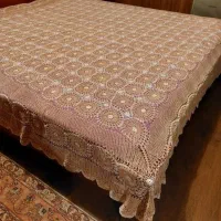 رو تختی 2/20*2/20 یا رومیزی قلاب بافی کار دست|سرویس روتختی|تهران, قلهک|دیوار