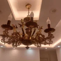 لوستر برنجی 8 شعله طرح فرشته