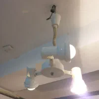 لوستر فلزی فنردار سه شاخه|لوستر و چراغ آویز|تبریز, |دیوار