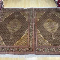 فرش جفت سه متری طرح ماهی زمینه سورمه‌ای