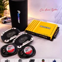 سیستم صوتی خودرو کامل۴باند+ساب Pioneer+آمپ Booster