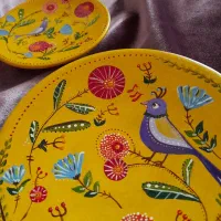 دیوارکوب سفالی کودک(طرح پرنده خیال)