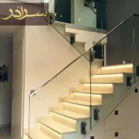 درب ضدسرقت نرده شیشه ای، استیل، دودی کد H012