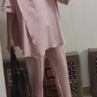 ست کیمونو و شلوار دخترانه صورتی|لباس|رشت, نخودچر|دیوار