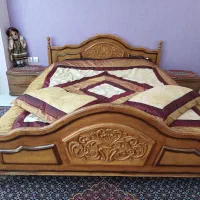 سرویس خواب دونفره سایزبزرگ تمام چوب گردو منبط کاری