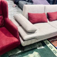 فروش مبل ۸ نفره تخت شو زیر قیمت بازار بدلیل مهاجرت|مبلمان خانگی و میز عسلی|ساری, |دیوار