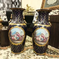 گلدان سرمه ای و طلاکوب لیلی مجنون