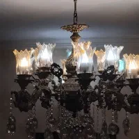 لوستر طرح برنز همراه با لوستر دیواری