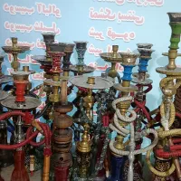 قلیان برنجی و چوبی