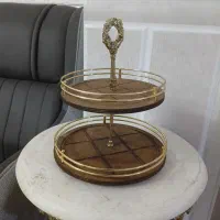 دکوری  شیرینی خوری چوبی گلدان پایه گلدان