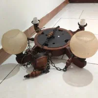 لوستر چهار شاخه چوبی