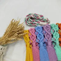 کیف مکرومه ی چند رنگ زنانه