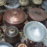 ظروف مسی برنجی|کلکسیون اشیاء عتیقه|ری, منصوریه منگل|دیوار