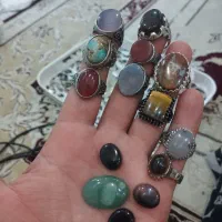 انگشترهای آبکاری شده سنگ اصل عقیق تراش خودم