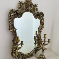 آینه و شمعدان برنز