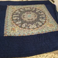 لحاف کرسی دست دوز مدل گل ابریشم سفارشی کامل فول|رختخواب، بالش، پتو|تهران, شهرک ولیعصر جنوبی|دیوار