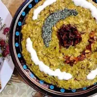 آش ماست ، کوفته سبزی ،حلوا زرد و حلیم بادمجان