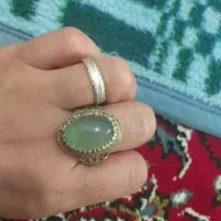 انگشتر یشم سبز نقره